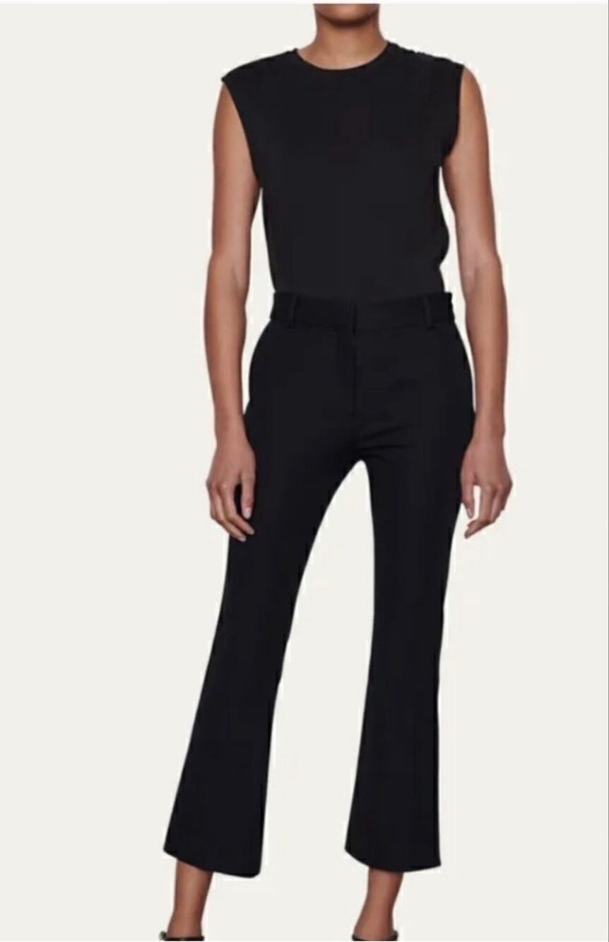 FRAME Le Crop Mini Boot Black Trousers Womens Size 10 *NEW